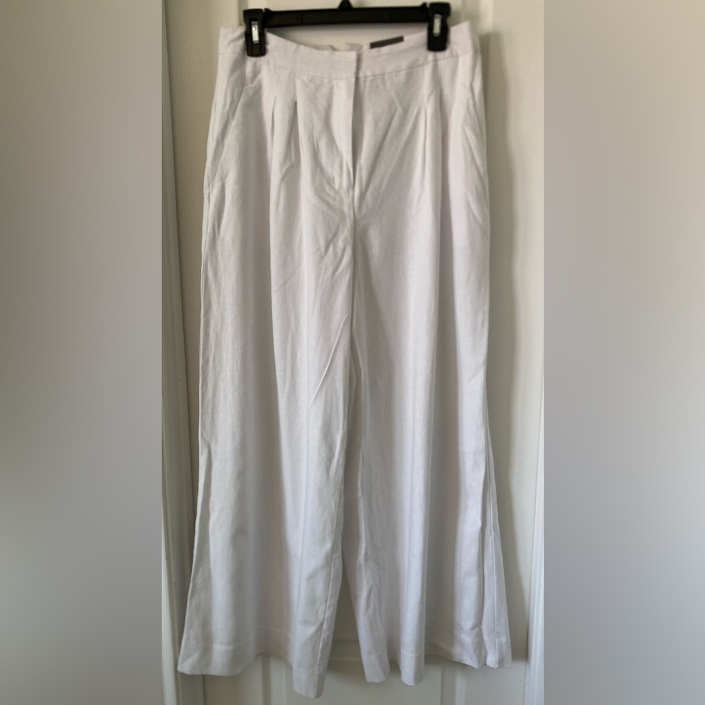 Elegant White Wide-Leg Pants Size-6